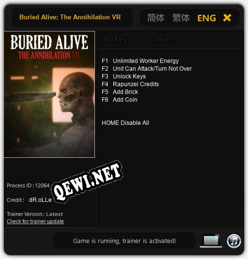 Трейнер для Buried Alive: The Annihilation VR [v1.0.1]