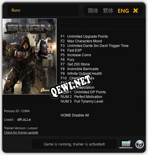Burn: Трейнер +15 [v1.2]
