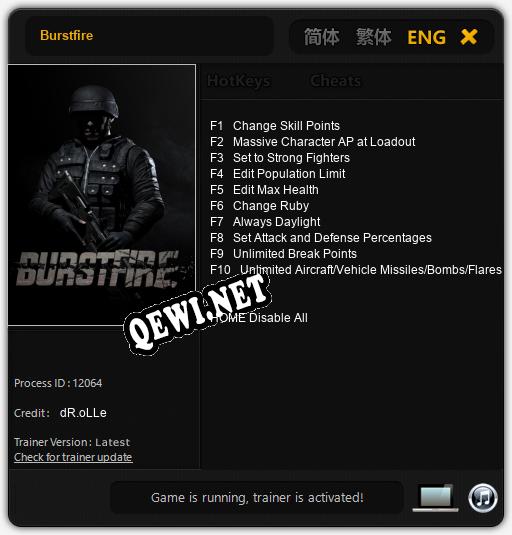 Burstfire: Трейнер +10 [v1.7]