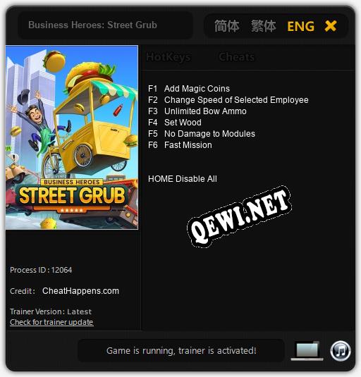 Business Heroes: Street Grub: Трейнер +6 [v1.1]
