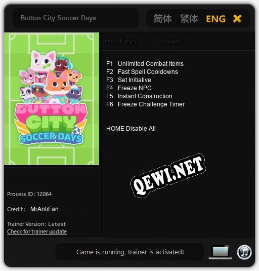 Button City Soccer Days: Читы, Трейнер +6 [MrAntiFan]