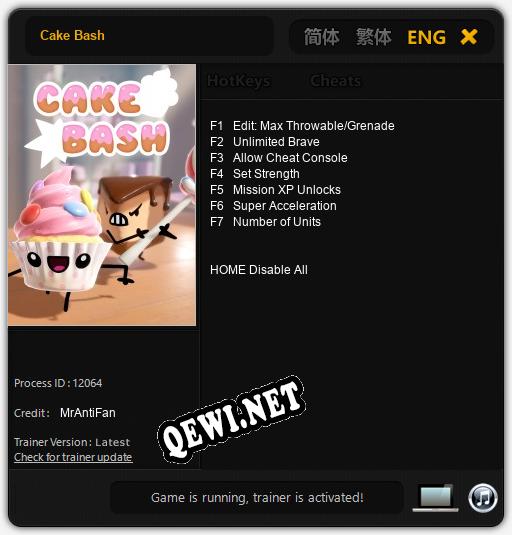 Трейнер для Cake Bash [v1.0.1]