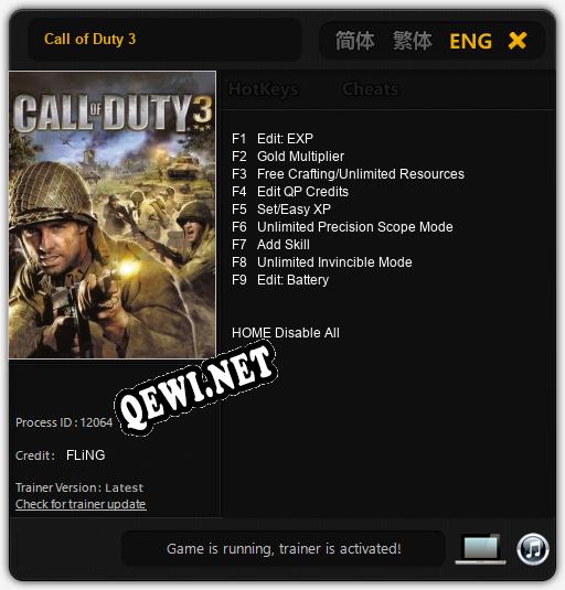 Call of Duty 3: ТРЕЙНЕР И ЧИТЫ (V1.0.79)