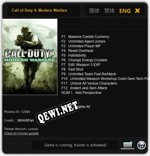 Call of Duty 4: Modern Warfare: Читы, Трейнер +13 [MrAntiFan]