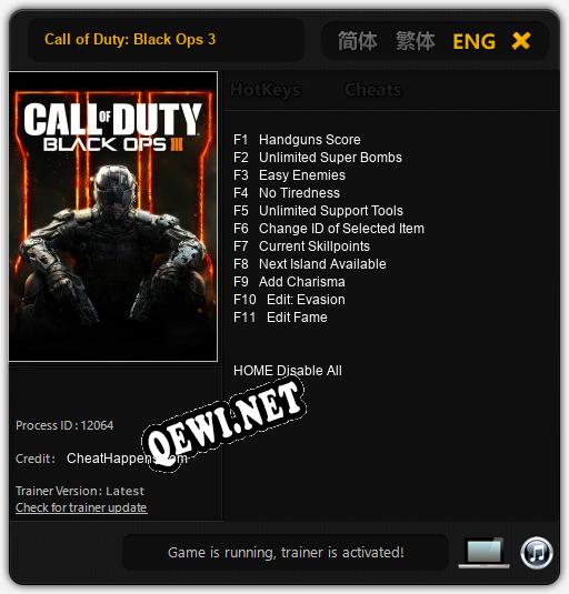 Call of Duty: Black Ops 3: Читы, Трейнер +11 [CheatHappens.com]
