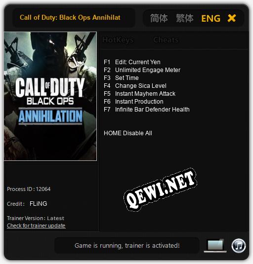 Call of Duty: Black Ops Annihilation Content: ТРЕЙНЕР И ЧИТЫ (V1.0.78)