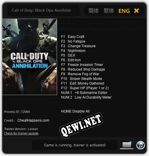 Call of Duty: Black Ops Annihilation: Читы, Трейнер +14 [CheatHappens.com]