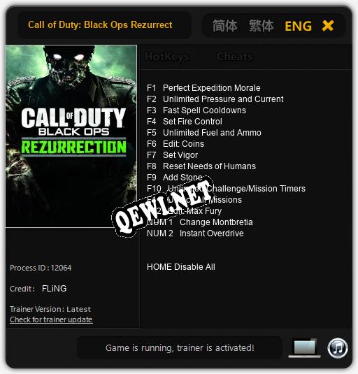 Call of Duty: Black Ops Rezurrection Content: ТРЕЙНЕР И ЧИТЫ (V1.0.35)