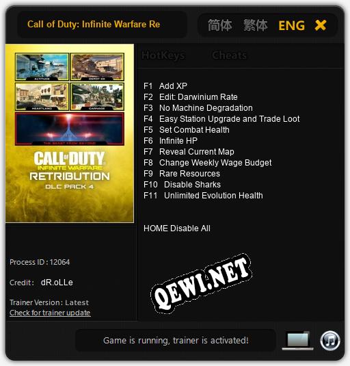 Call of Duty: Infinite Warfare Retribution: Трейнер +11 [v1.7]