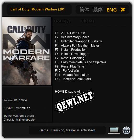 Call of Duty: Modern Warfare (2019): Трейнер +12 [v1.6]