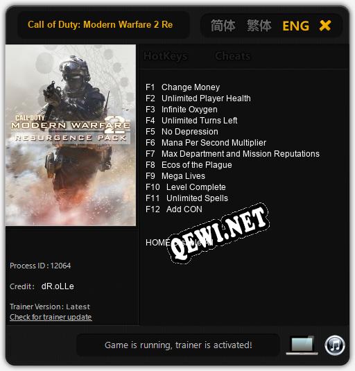 Call of Duty: Modern Warfare 2 Resurgence: Читы, Трейнер +12 [dR.oLLe]