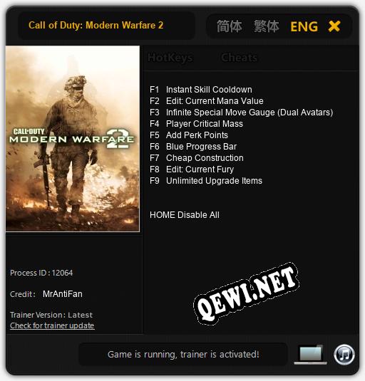 Call of Duty: Modern Warfare 2: ТРЕЙНЕР И ЧИТЫ (V1.0.90)