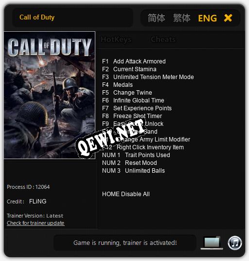 Call of Duty: Трейнер +15 [v1.1]