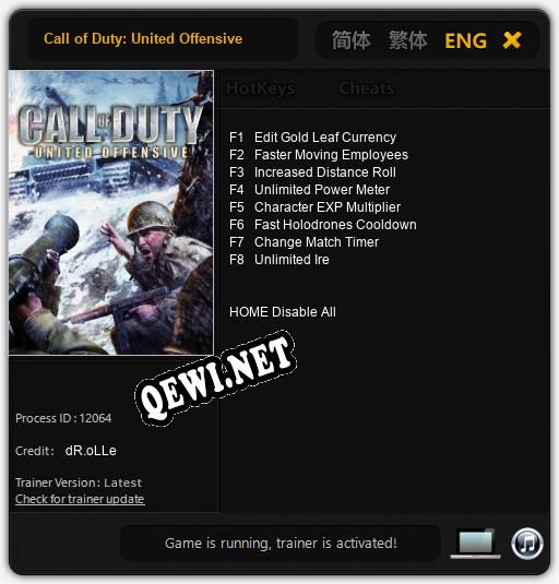 Call of Duty: United Offensive: Читы, Трейнер +8 [dR.oLLe]