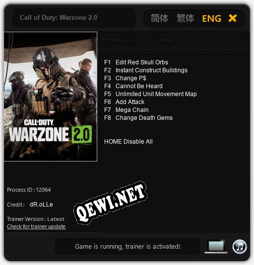 Call of Duty: Warzone 2.0: Трейнер +8 [v1.3]