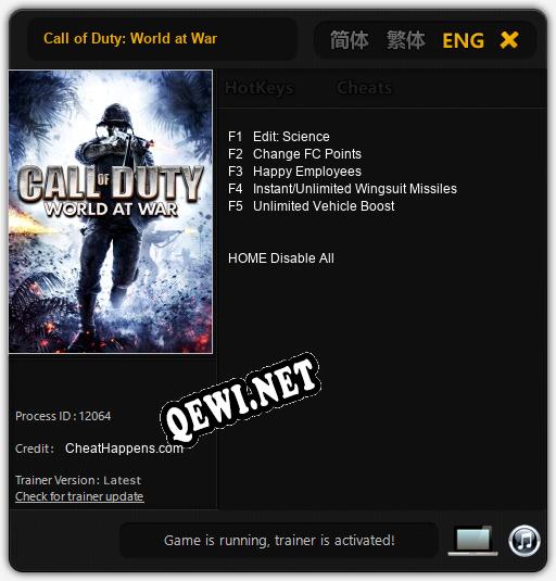 Call of Duty: World at War: Трейнер +5 [v1.5]