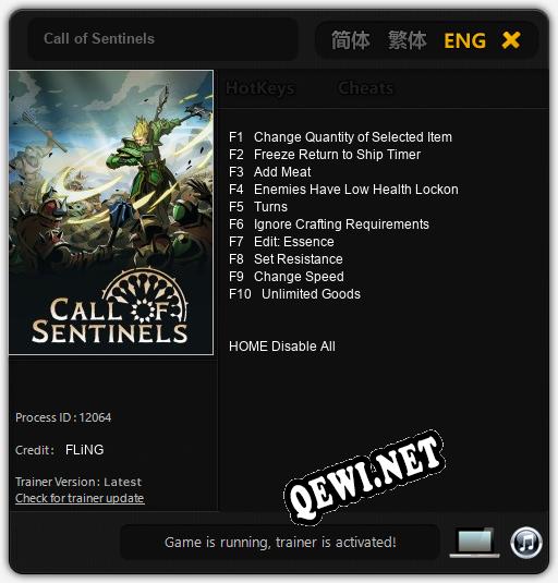 Call of Sentinels: Трейнер +10 [v1.1]