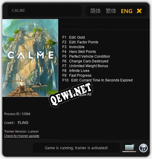 CALME: ТРЕЙНЕР И ЧИТЫ (V1.0.18)