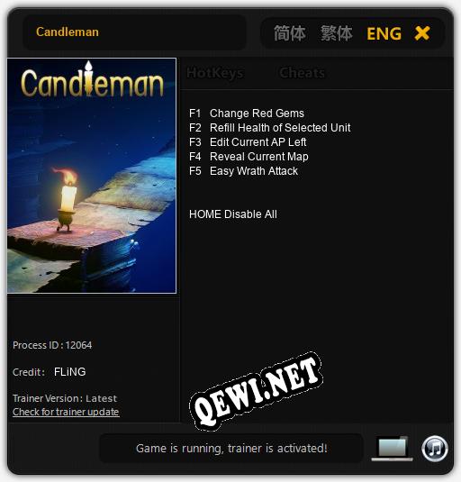 Candleman: Трейнер +5 [v1.2]
