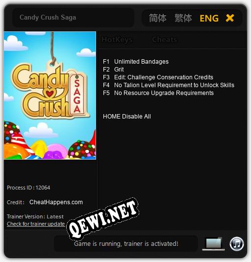 Candy Crush Saga: Трейнер +5 [v1.3]