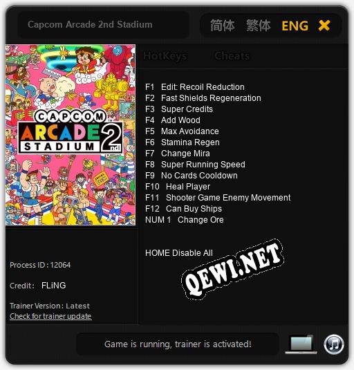 Трейнер для Capcom Arcade 2nd Stadium [v1.0.5]