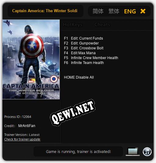 Captain America: The Winter Soldier The Official Game: Читы, Трейнер +6 [MrAntiFan]