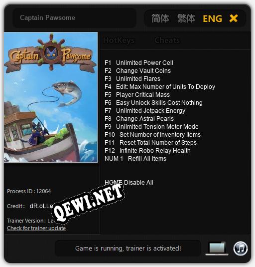 Captain Pawsome: Трейнер +13 [v1.4]