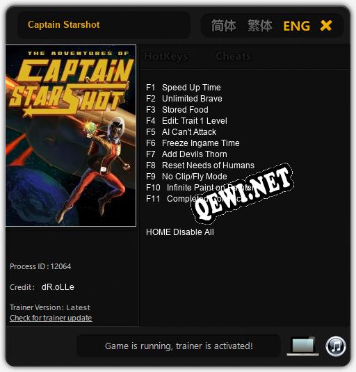 Captain Starshot: Читы, Трейнер +11 [dR.oLLe]