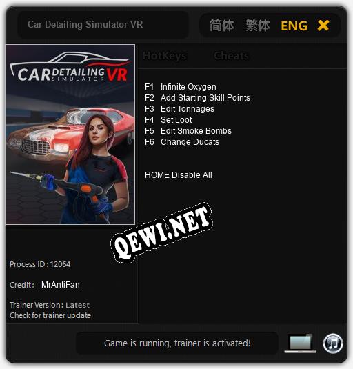 Трейнер для Car Detailing Simulator VR [v1.0.9]