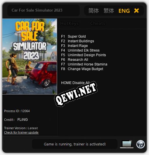 Car For Sale Simulator 2023: Трейнер +8 [v1.8]
