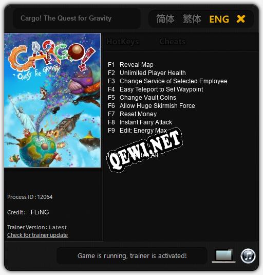 Трейнер для Cargo! The Quest for Gravity [v1.0.2]