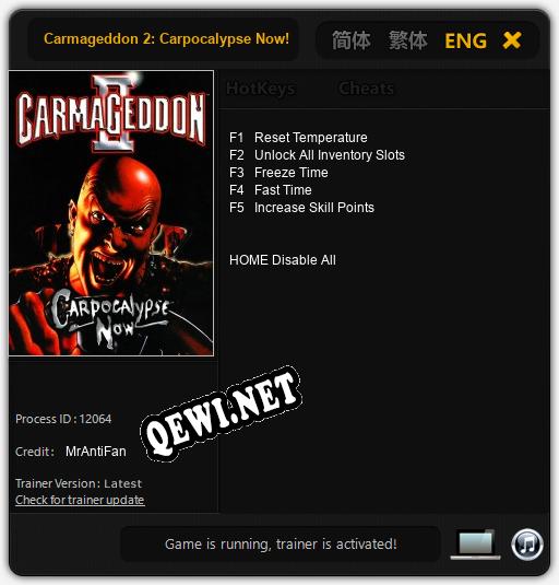 Carmageddon 2: Carpocalypse Now!: ТРЕЙНЕР И ЧИТЫ (V1.0.33)