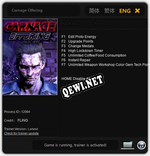 Carnage Offering: Трейнер +7 [v1.8]