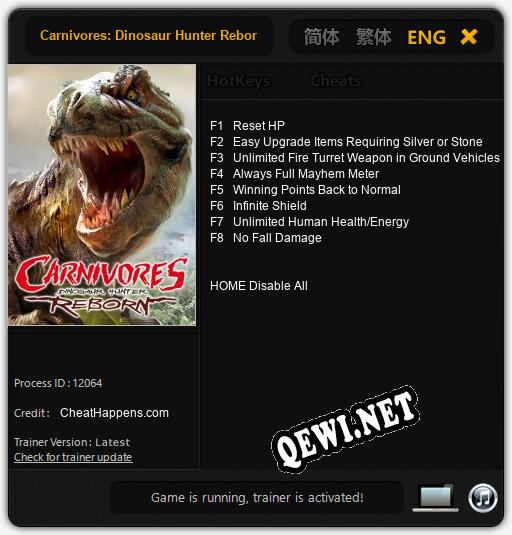 Carnivores: Dinosaur Hunter Reborn: Трейнер +6 [v1.1]