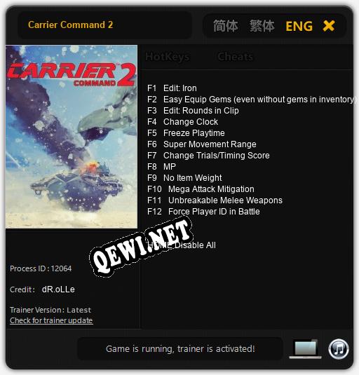 Carrier Command 2: Читы, Трейнер +12 [dR.oLLe]