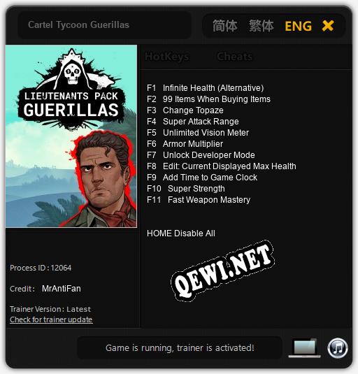 Cartel Tycoon Guerillas: Трейнер +11 [v1.4]