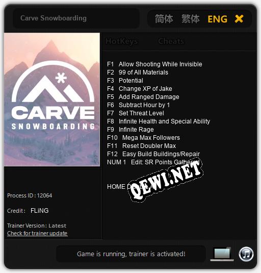 Carve Snowboarding: Читы, Трейнер +13 [FLiNG]