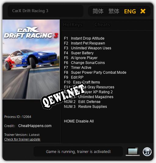 Трейнер для CarX Drift Racing 3 [v1.0.8]