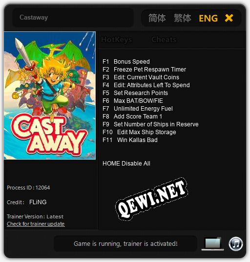 Castaway: ТРЕЙНЕР И ЧИТЫ (V1.0.19)