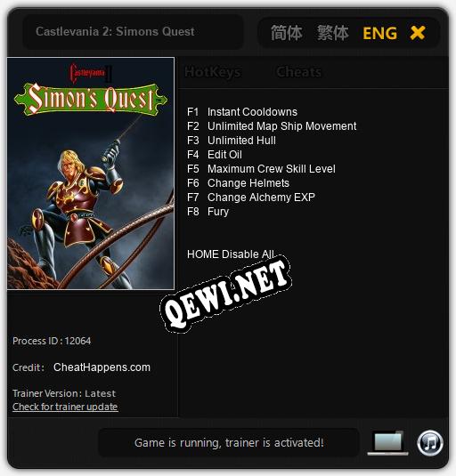 Трейнер для Castlevania 2: Simons Quest [v1.0.4]