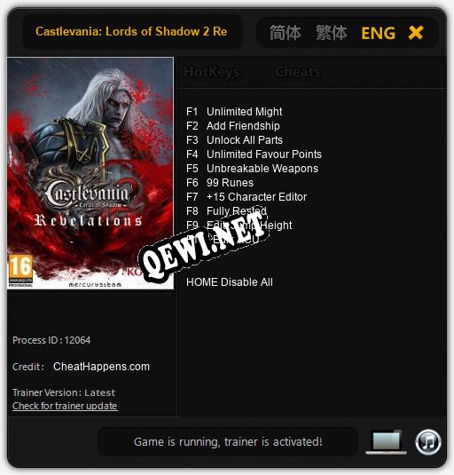 Castlevania: Lords of Shadow 2 Revelations: ТРЕЙНЕР И ЧИТЫ (V1.0.41)