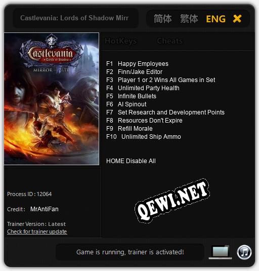 Castlevania: Lords of Shadow Mirror of Fate: Читы, Трейнер +10 [MrAntiFan]