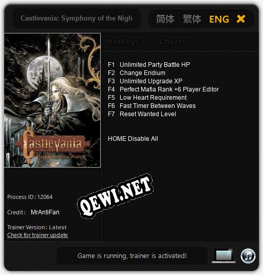 Castlevania: Symphony of the Night: Читы, Трейнер +7 [MrAntiFan]