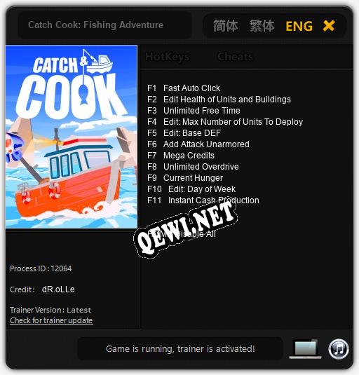 Трейнер для Catch Cook: Fishing Adventure [v1.0.6]