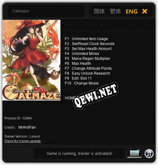 Catmaze: Читы, Трейнер +10 [MrAntiFan]