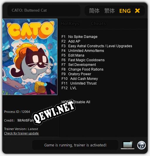 CATO: Buttered Cat: Трейнер +12 [v1.9]