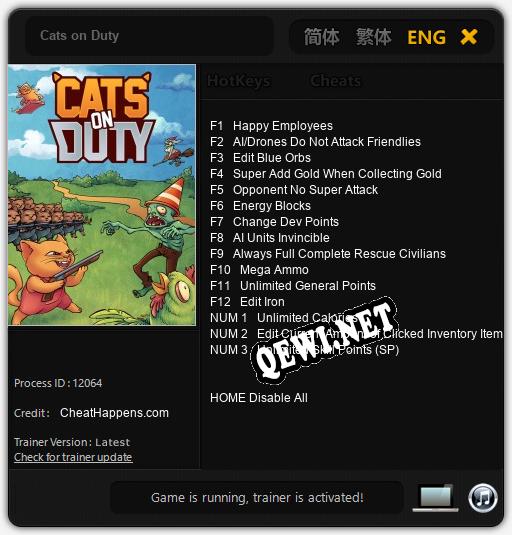 Cats on Duty: Читы, Трейнер +15 [CheatHappens.com]