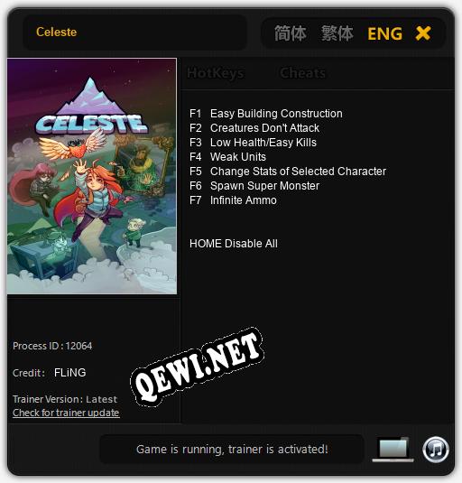 Celeste: Читы, Трейнер +7 [FLiNG]