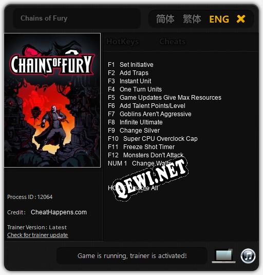 Chains of Fury: Трейнер +13 [v1.4]
