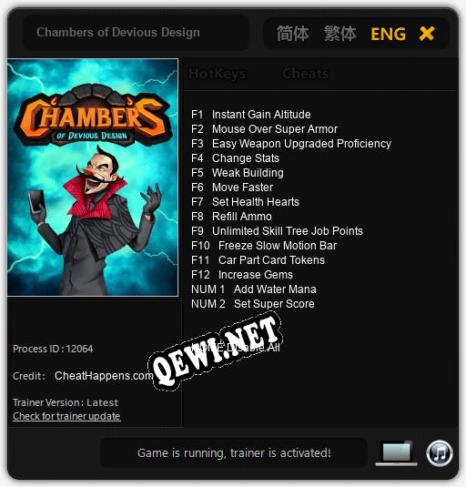 Chambers of Devious Design: ТРЕЙНЕР И ЧИТЫ (V1.0.59)
